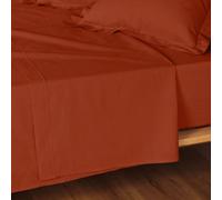 Drap Plat - Douceur d'Intérieur - LINA - Coton - Terracotta