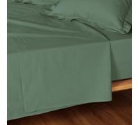 Douceur d'Intérieur, Drap Plat 1 Personne (180 x 290 cm) Lina Cedre, 100% Coton