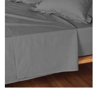 Douceur d'Intérieur – Drap plat Lina – 240 x 300 cm – 100% coton – Anthracite