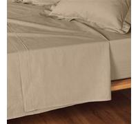 Douceur d'Intérieur – Drap plat Lina – 240 x 300 cm – 100% coton – Sable