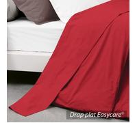 Drap plat - LINNEA - Garance - 100% Coton - 270x310 cm - Traitement Easycare