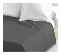 Drap Plat - LOVELY HOME - 100% coton - 240 x 300 cm - Gris Foncé
