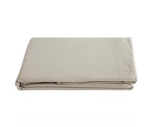 Drap plat PALACE pur coton lavé 240x290 cm uni beige lin