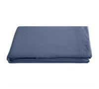Drap plat PALACE pur coton lavé 240x290 cm uni bleu indigo