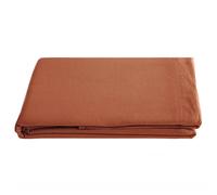 Drap plat PALACE pur coton lavé 240x290 cm uni marron terre cuite