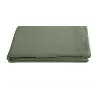 Drap plat PALACE pur coton lavé 240x290 cm uni vert mousse