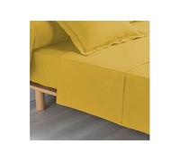 Douceur d'Intérieur - Drap plat Percaline 1 personne (180 x 290 cm) - 100% percale de coton - Ocre