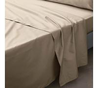 Douceur d'Intérieur – Drap plat Percaline 1 personne 180×290 cm 100% percale de coton Sable