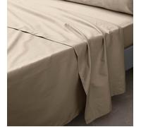 Douceur d'Intérieur Drap plat Percaline 240 x 300 cm Percale de coton Sable Beige