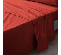 Douceur d'Intérieur Drap plat Percaline 240 x 300 cm Percale 100% coton Tomette