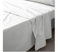 douceur d'intérieur, Drap Plat (240 x 300 cm) Percaline Blanc, Percale de Coton