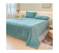 Drap Plat Polaire Flanelle 1 2 Personnes 160x230cm 240x250cm 240x270cm pour Lit 90-100cm 180cm 200cm Douce Et Chaude(Green,240x250cm)