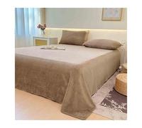 Drap Plat Polaire Flanelle 1 2 Personnes 160x230cm 240x250cm 240x270cm pour Lit 90-100cm 180cm 200cm Douce Et Chaude(Light Curry,240x270cm)