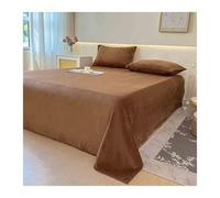 Drap Plat Polaire Flanelle 1 2 Personnes 160x230cm 240x250cm 240x270cm pour Lit 90-100cm 180cm 200cm Douce Et Chaude(Brown,160x230cm)