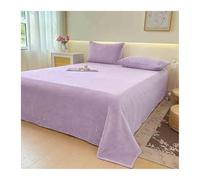 Drap Plat Polaire Flanelle 1 2 Personnes 160x230cm 240x250cm 240x270cm pour Lit 90-100cm 180cm 200cm Douce Et Chaude(Purple,160x230cm)