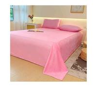 Drap Plat Polaire Flanelle 1 2 Personnes 160x230cm 240x250cm 240x270cm pour Lit 90-100cm 180cm 200cm Douce Et Chaude(Pink,160x230cm+48x74cm x1)