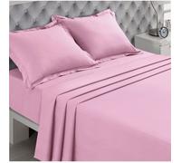 Drap Plat Rose 270 x 300 cm - 100% Coton - Lit Double - Fibres Naturelles - Doux et Respirant - Certifié Oeko-Tex