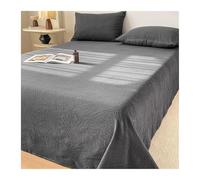 Drap Plat sans élastique 100% Coton 120/160/200/250x230cm Drap de Dessus Jacquard, Lavable en Machine, Respirant(Gray A,120x230cm+48x74cm x1)
