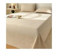 Drap Plat sans élastique 100% Coton 120/160/200/250x230cm Drap de Dessus Jacquard, Lavable en Machine, Respirant(Khaki D,230x250cm)