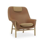 Drape Fauteuil lounge haut avec Appuie-tête Normann Copenhagen Brun - 5715396005212