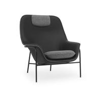 Drape Fauteuil lounge haut avec Appuie-tête Normann Copenhagen Noir - 5715396006158