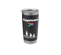 Drapeau Afrique du Sud Pingouin Souvenir Voyage Cape Town Gobelet isotherme en acier inoxydable double paroi