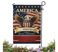Drapeau américain 250e anniversaire - Bannière double face du 4 juillet | Drapeau de jardin du jour de l'indépendance - Pour maison, patio, pelouse, extérieur, balcon, arrière-cour, fêtes
