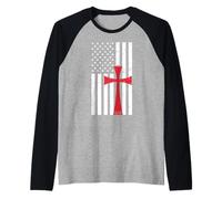 Drapeau américain Croix des Templiers USA Manche Raglan