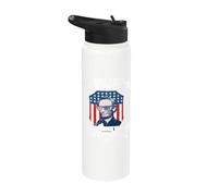 Drapeau américain vintage I Haven't Seen The Democrats Stainless Steel Insulated Water Bottle