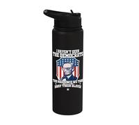 Drapeau américain vintage I Haven't Seen The Democrats Stainless Steel Insulated Water Bottle