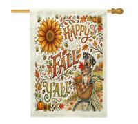 Drapeau aquarelle Catahoulas léopard pour maison de chien, 71,1 x 101,6 cm, double face pour décoration extérieure, vélo d'automne, tournesol avant, toile, drapeau de maison, motif cool extérieur