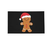 Drapeau Bonhomme en pain de Noël avec un chapeau de Drapeaux 90X150cm | Personnalisée Bunting Résistants aux Intempéries Drapeau Corsaire pour Jardin Fête manif Père Noël