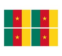 Drapeau Cameroun - 4 Stickers - 9.5 X 6.3 Cm - Sticker/Autocollant