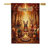 Drapeau d'automne pour maison de chien bouledogue français 71,1 x 101,6 cm pour l'extérieur, drapeau vertical amusant en lin standard pour la maison, le devant de la cour, décoration extérieure