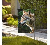 Drapeau de 71 x 40 cm - Décoration d'extérieur robuste - Drapeau de loup - En polyester 200D - Avec 2 œillets - Bannière de jardin pour l'intérieur et l'extérieur - Pour les vacances, toutes les