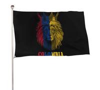 Drapeau de Colombie sur le thème du lion roi, grand format, décoration de fête extérieure, 1,5 x 2,4 m