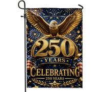 Drapeau de jardin aigle, étoiles festives patriotiques festives, feux d'artifice, doré double face, petit drapeau de jardin pour extérieur, porche, pelouse, terrasse, 30,5 x 45,7 cm