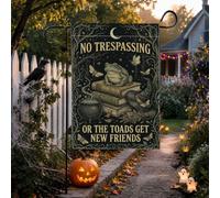 Drapeau de jardin avec citation amusante de crapaud sorcière Halloween 30,5 | Esthétique sorcière, drapeau de cour, chaudron et livre de sorts, citation humoristique, décoration de cour saisonnière