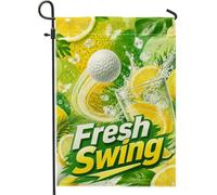 Drapeau de jardin citron, balle de golf vive d'été, papillon, toile de jute verte d'été, drapeaux décoratifs double face pour extérieur, terrasse, pelouse, porche, balcon, 30,5 x 45,7 cm