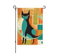 Drapeau de jardin d'art moderne du milieu du siècle - 71,1 x 101,6 cm - Décoration extérieure double face pour jardin, terrasse, pelouse, jardin, porche