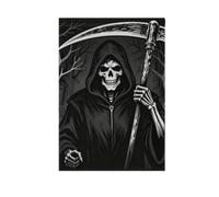 Drapeau de jardin double face Faucheuse Tête de mort | Double impression visible des deux côtés résistant aux intempéries et aux déchirures pour décoration de maison