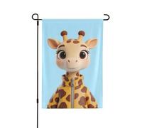 Drapeau de jardin double face girafe avec manteau 71,1 x 101,6 cm | Drapeau de cour coupe-vent pour décoration de maison et de cour