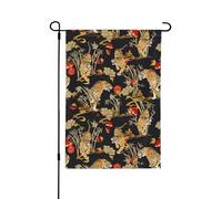 Drapeau de jardin double face Guépard - Décoration tous temps pour cour et terrasse - 71 x 102 cm