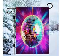 Drapeau de jardin en forme de boule disco de l'espace - 30,5 x 45,7 cm - Double face à l'extérieur - Décoration de printemps pour la maison, la cour saisonnière - Pour décoration extérieure