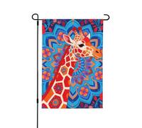 Drapeau de jardin ethnique girafe bleu marine double face 31,8 x 45,7 cm | Drapeau de cour coupe-vent pour décoration de maison