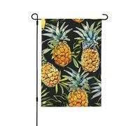 Drapeau de jardin imprimé ananas tendance 71,1 x 101,6 cm, drapeau de décoration extérieure double face pour jardin, terrasse, pelouse, jardin, porche