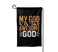 Drapeau de jardin « Mon Dieu est vraiment grand » 30 x 45 cm (12 x 18 pouces), petit drapeau double face pour