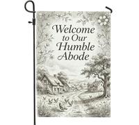 Drapeau de jardin rustique pour maison, campagne, poulets, printemps, sépia, double face, en toile de jute décorative pour extérieur, terrasse, pelouse, porche, entrée, camping, 30,5 x 45,7 cm