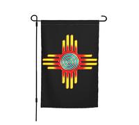 Drapeau de jardin Zia Sun - Zia Pueblo - Nouveau-Mexique 12 x 18 pouces, d