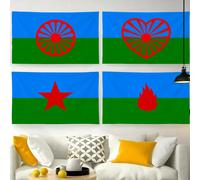 Drapeau de la nation Gypsy pour fête de jardin, salon, maison, balcon, décoration murale, bannière, chambre à coucher, tapisserie d'extérieur 4
